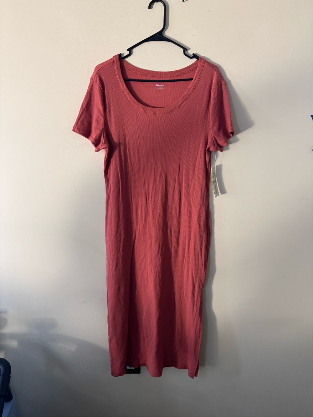 No Boundaries XL Ribbed Midi Dress NWT Pink Short Sleeve Bodycon Dress